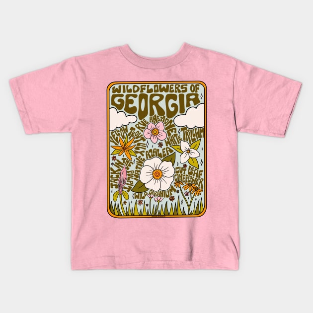 Georgia Wildflowers Kids T-Shirt by Doodle by Meg
